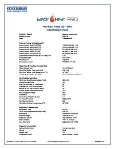 Specification Sheet Electroheat Pro 110kW 50Hz Heat Cool Dec 2021
