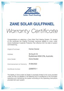Zane Gulfpanel Certificate Dealer